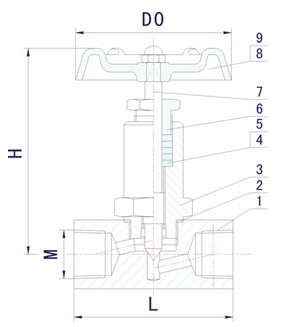 J13針型截止閥結構圖