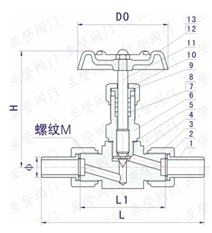 J23W針型閥結構圖