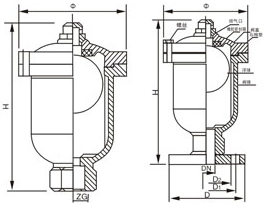 P1/QB1型單口排(進(jìn))氣閥結(jié)構(gòu)圖
