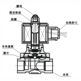 2W電磁閥結(jié)構(gòu)圖