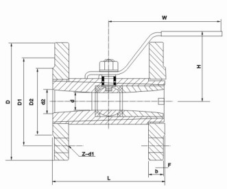 廣式法蘭球閥結(jié)構(gòu)圖