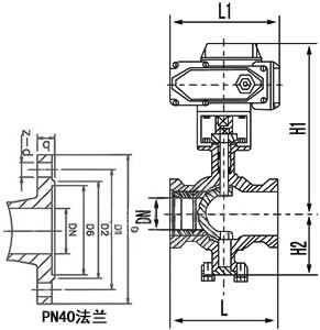 電動V型球閥結(jié)構(gòu)圖