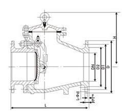 PH44H排渣止回閥結(jié)構(gòu)圖